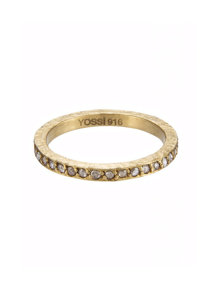 Yossi Harari Jewelry Lilah 24k Gold Cognac Rose-Cut Diamond Band Size 6