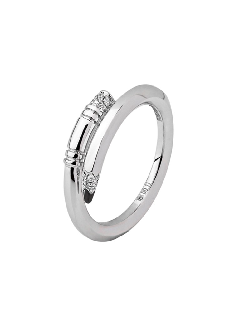 TZURI White Gold Mini Signature Ring