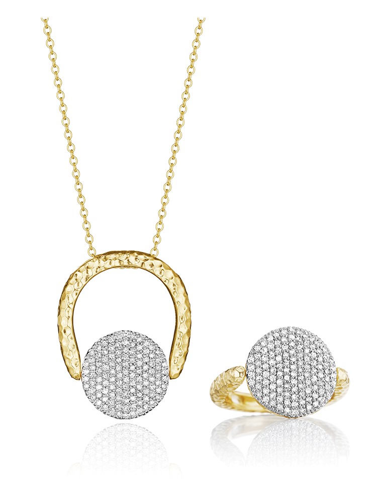 Yellow Gold and Diamond Medium Infinity Revolution Ring/Necklace