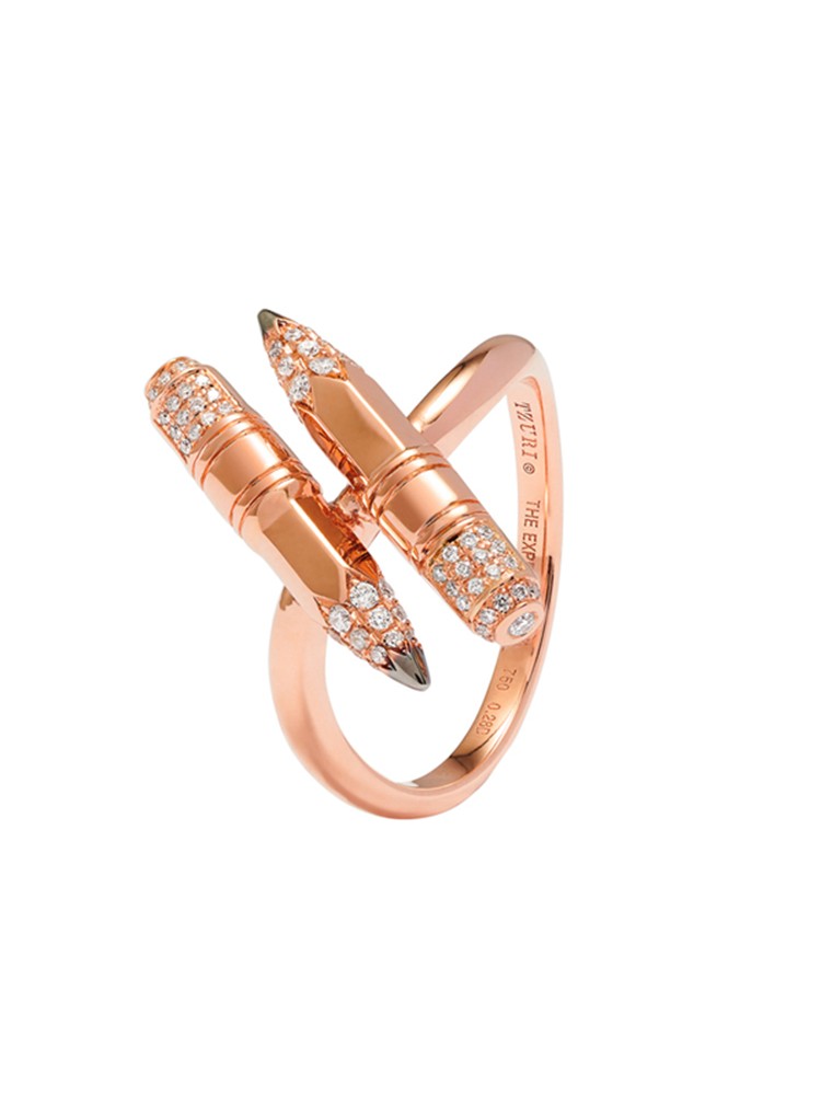TZURI Rose Gold Twin Ring
