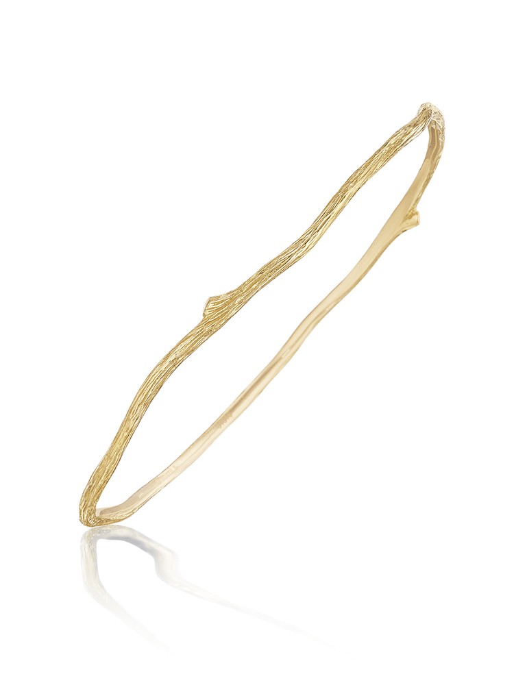 18K Gold Wonderland Thin Twig Bangle