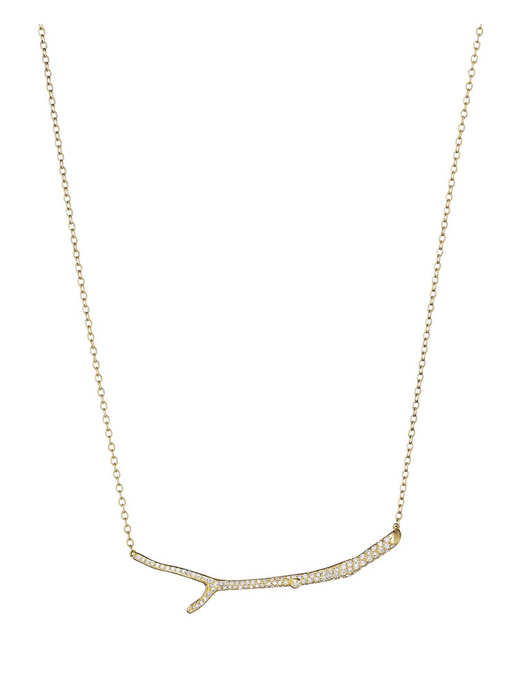 18K Gold Wonderland Twig and Diamond Necklace