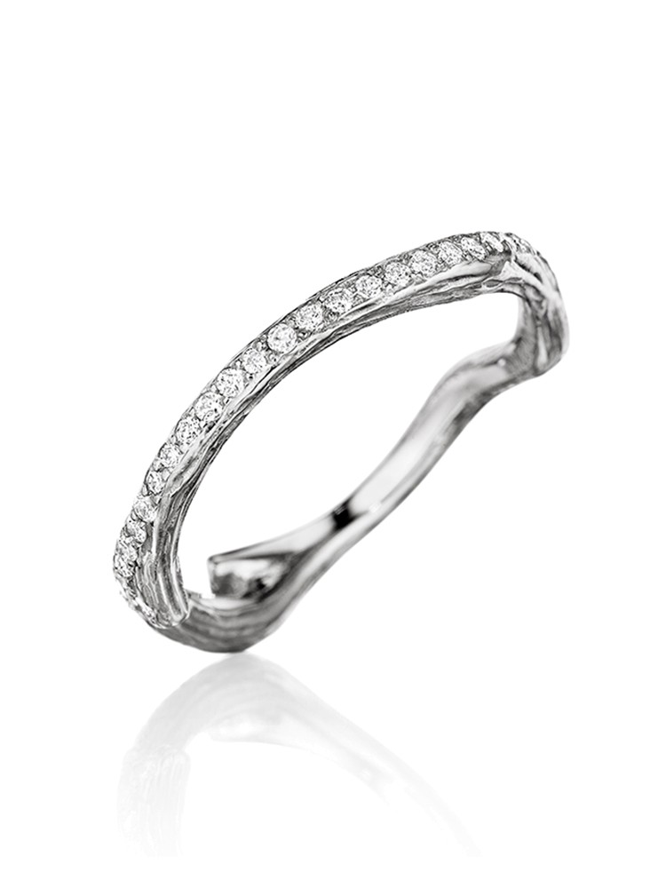 18K Gold Wonderland Stackable Diamond Eternity Twig Ring