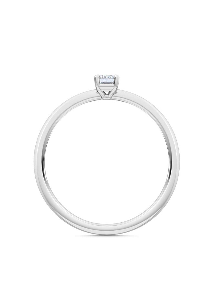 0.25 Ct Emerald Cut Petite Lab Grown Diamond Ring in 14K White Gold 