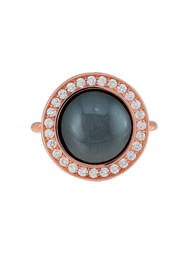 Misahara Stena Ring (Hematite) 18k Rose Gold Ring