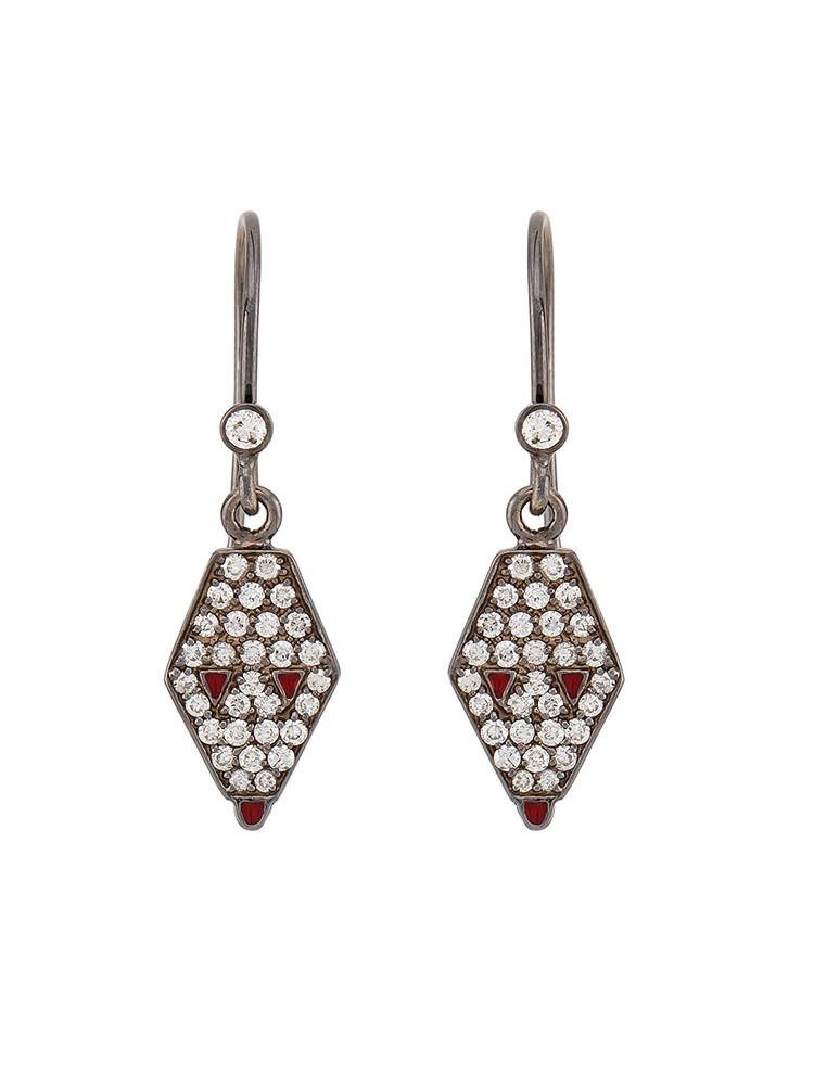 Misahara Drina Dew Earrings 18k Oxidized White Gold Earrings