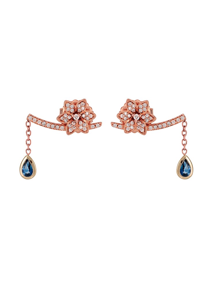 Misahara Watering Willow 18k Rose Gold Earrings