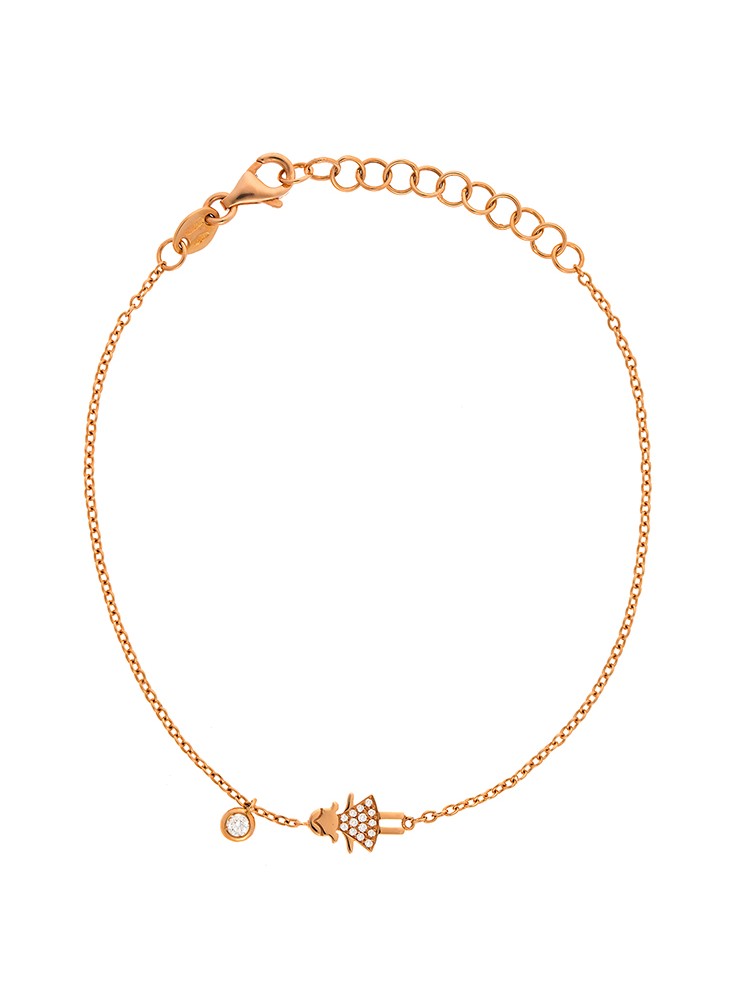 Dainty Collection 18k Rose Gold Diamonds Bracelet