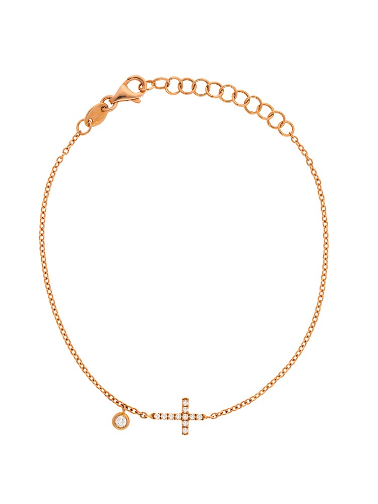Dainty Collection 18k Rose Gold Diamonds Bracelet