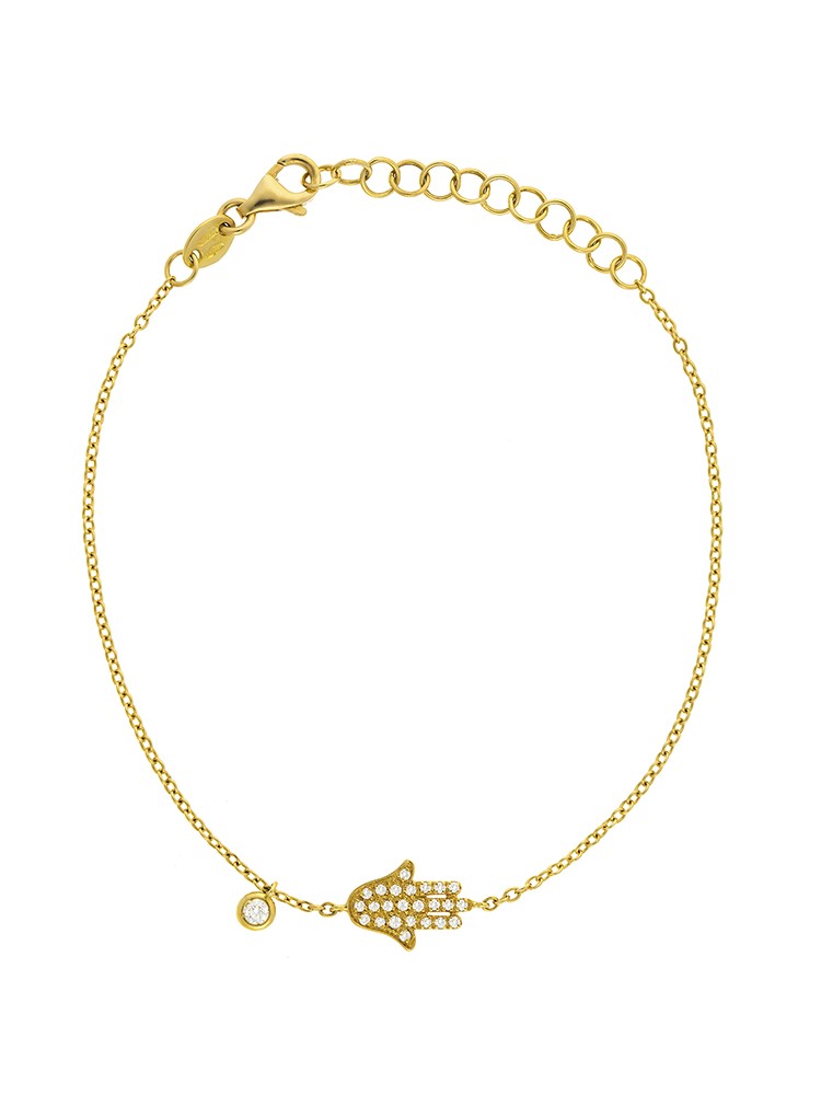 Dainty Collection 18k Yellow Gold Diamonds Bracelet