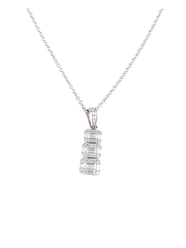 Mosaic Collection 18K White Gold Diamonds Necklace