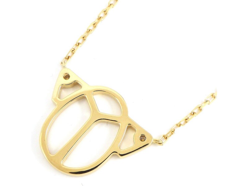 Cartier 18K Yellow Gold Scarab Beetle 2 Point Diamond Necklace LXWBJ 847 Cartier Buy at TrueFacet