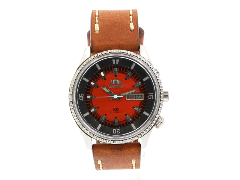Orient KING DIVER Automatic Watch KD 21 JEWELS Japan Orange Dial Watch Orient Buy at TrueFacet
