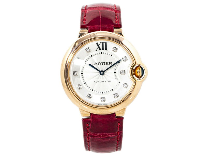 Cartier Ballon Bleu 3003 WJBB0010 Rose Gold Diamond Markers Lady s Watch 36mm Cartier Buy at TrueFacet