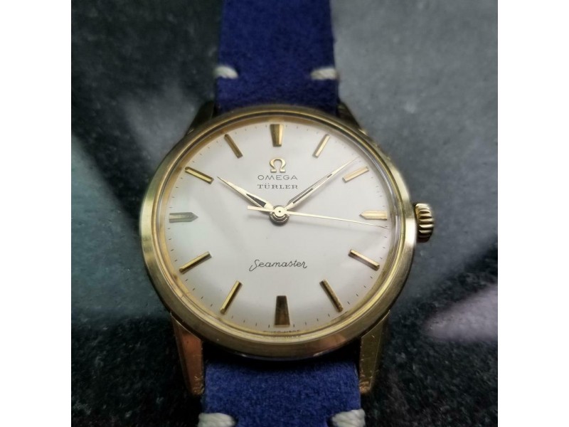 OMEGA Vintage Men s Turler Seamaster Gold Cap Hand Wind C.1960s Swiss LV826BLU OMEGA Buy at TrueFacet