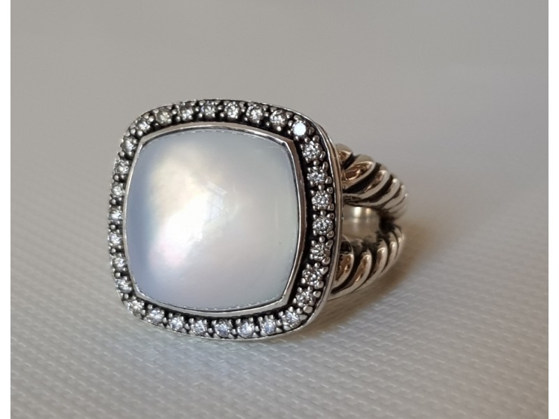 David Yurman Albion 14mm Moon Quartz Moonstone Diamond Ring Buy at TrueFacet