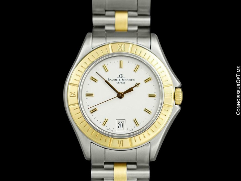 BAUME MERCIER MALIBU Mens SS Steel 18K Gold Watch 5000 Mint With Warranty Baume Mercier Buy at TrueFacet