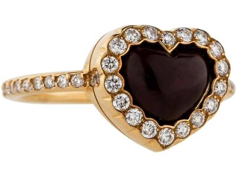 Christian Dior 18K Yellow Gold Diamond Heart Ring Size 5.75 Christian Dior Buy at TrueFacet