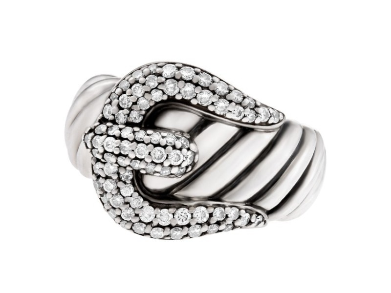 David Yurman Buckle Ring In Sterling Silver With Diamonds Buy at TrueFacet
