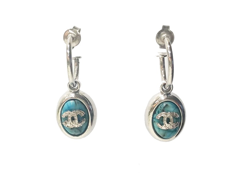 Silver cc earrings online