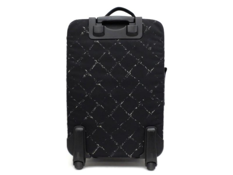 Chanel 233110 Line Rolling Trolley Luggage Suitcase Carry on Black Nylon Weekend Travel Bag Chanel Buy at TrueFacet