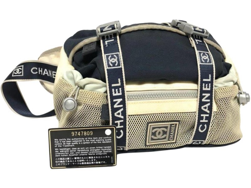 Chanel Bum Cc Sports Fanny Pack Waist Pouch 239574 Black X Beige Canvas Cross Body Bag Chanel Buy at TrueFacet