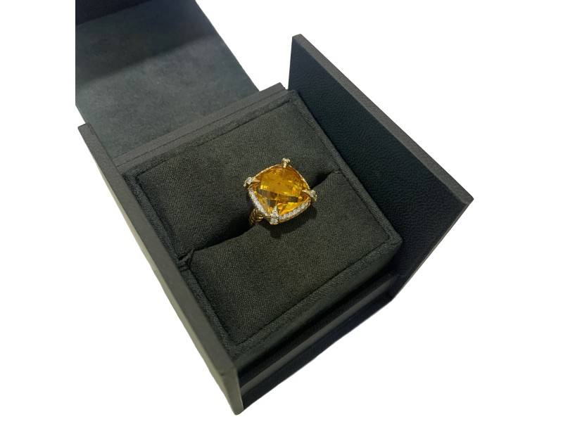 David Yurman Yellow Gold Chatelaine Ring Citrine 14mm David Yurman Buy at TrueFacet