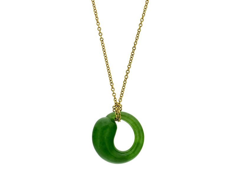 Tiffany Co. 18k Yellow Gold Infinity Jade Necklace Tiffany Co. Buy at TrueFacet