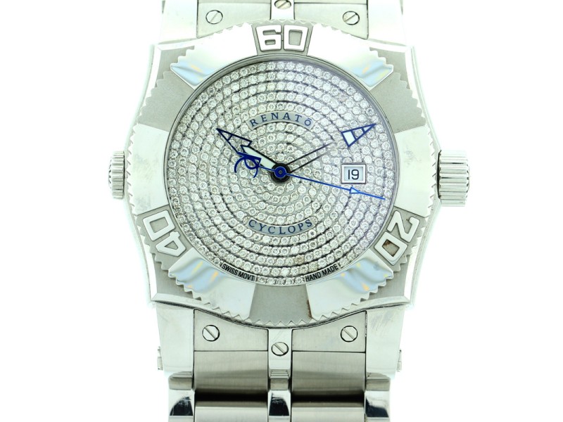 Renato Mens Cyclops Diamond Stainless Steel Watch Renato Buy at TrueFacet