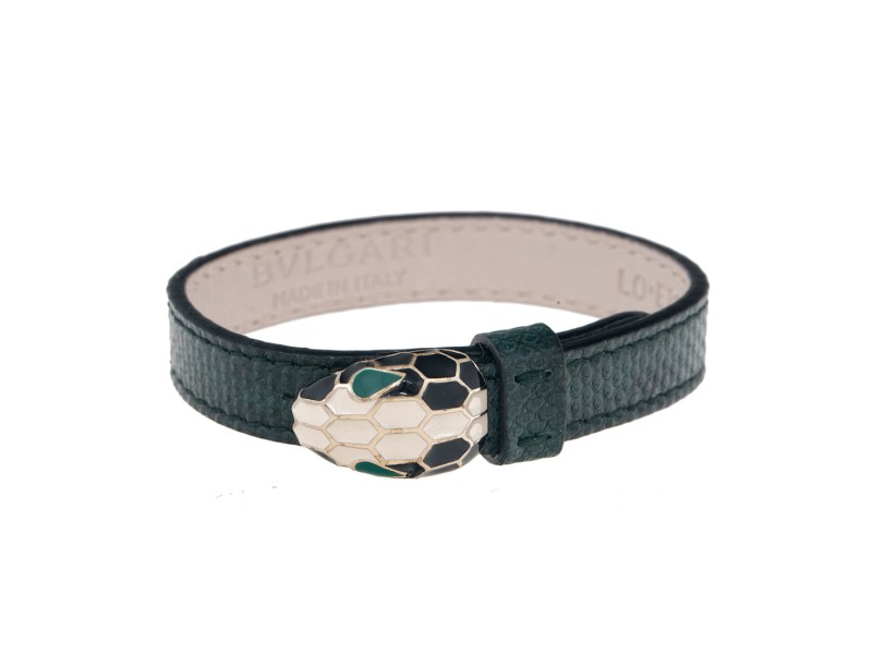 Bvlgari Serpenti Green Leather Bracelet Bvlgari Buy at TrueFacet