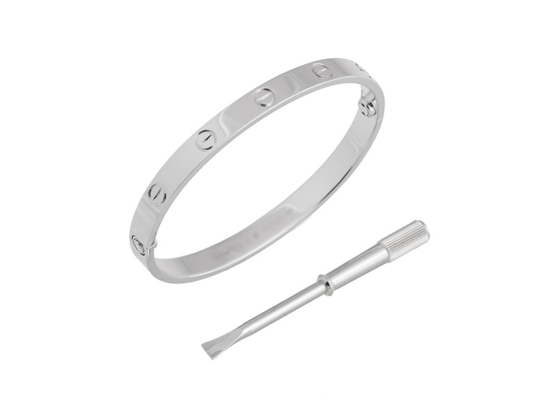 Cartier Love Bracelet 18K White Gold Size 19 B6035417
