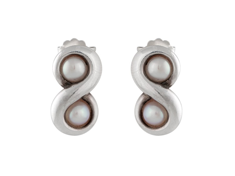 Tiffany Co. Sterling Silver Infinity Pearl Earrings Tiffany Co. Buy at TrueFacet
