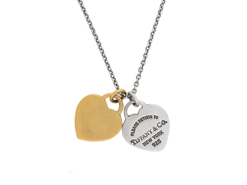 Tiffany double heart necklace gold online