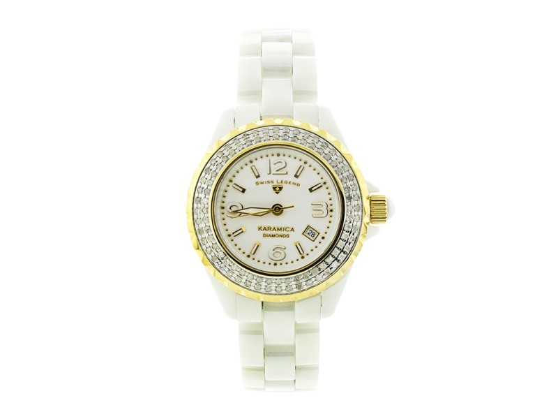Swiss Legend White Karamica SL 10051 WWSA Ceramic Diamond Watch Swiss Legend Buy at TrueFacet