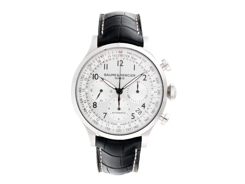 Baume and Mercier Capeland Chronograph 10063 Blue Leather 44mm Mens Watch Baume and Mercier Buy at TrueFacet