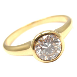 Bulgari 18K Yellow Gold Diamond Solitaire Ring