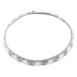 Bulgari 18K White Gold Diamond Parentesi Necklace