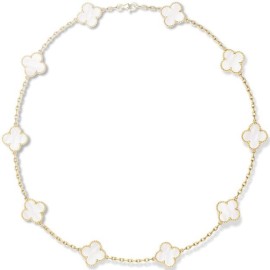Van Cleef & Arpels Alhambra 18K Yellow Gold & Mother Of Pearl Necklace