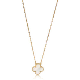 Van Cleef & Arpels Alhambra Mother Of Pearl Necklace in 18k Yellow Gold