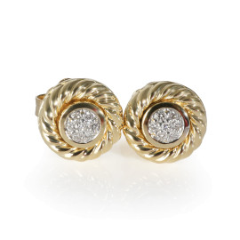 David Yurman Diamond Cookie Earring in 18k Yellow Gold 0.13 CTW