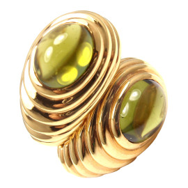 Bulgari Bvlgari 18k Yellow Gold Cabochon Peridot Earrings