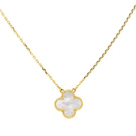 Van Cleef & Arpels Yellow Gold Vintage Alhambra Shell Necklace 