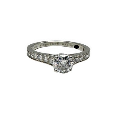 Cartier 1895 Round Diamond 0.88 Tcw Engagement Ring In Platinum Cartier Buy at TrueFacet