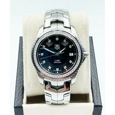 Tag Heuer Link WJ1117 0 Black Diamond Dial Bezel Stainless Steel Box Papers TAG Heuer Buy at TrueFacet