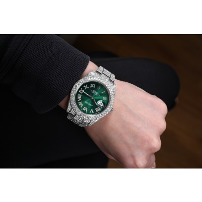 Green face iced out rolex shop