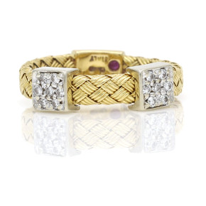 Women's Roberto Coin Diamond Primavera Stackable Ring 18k Yellow Gold