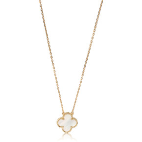 Van Cleef & Arpels Alhambra Mother Of Pearl Necklace in 18k Yellow Gold