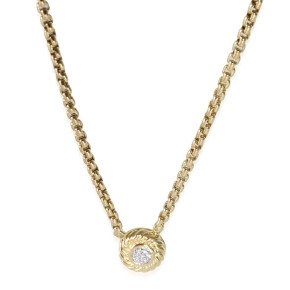 David Yurman Diamond Cookie Necklace in 18k Yellow Gold 0.07 CTW