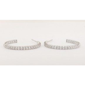 Tiffany & Co Metro Diamond Hoop Earrings in 18k White Gold