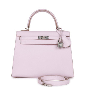Hermès Kelly 25 Epsom Mauve Pale Palladium Hardware